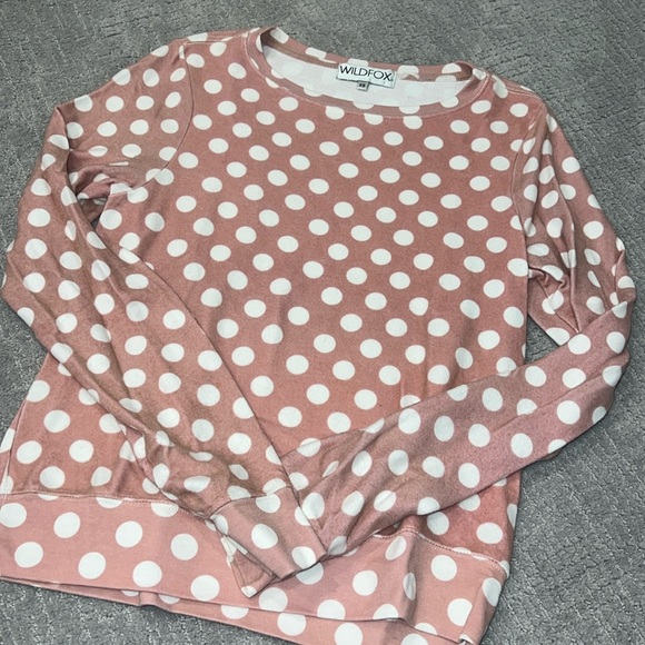 Wildfox Pink and White Polka Dot Baggy Jumper - Picture 1 of 1